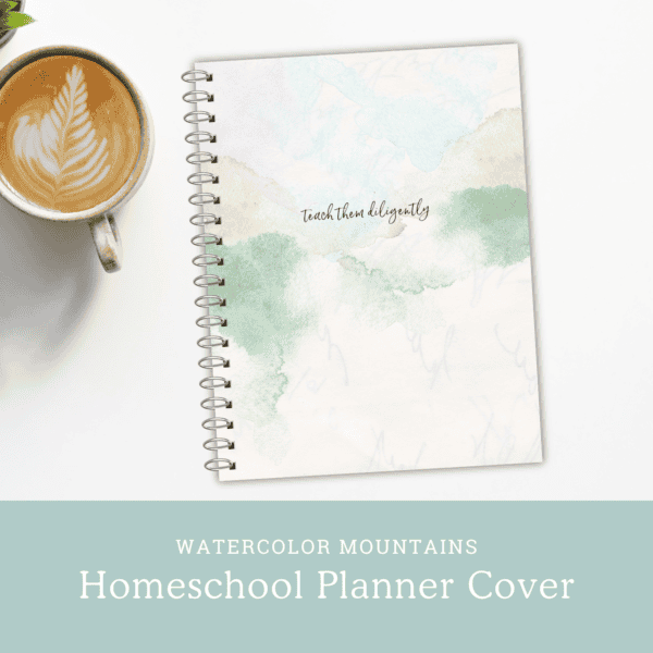 Watercolor Mountains Homeschool Planner Cover