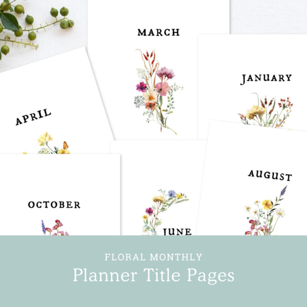 Floral Monthly Title Pages