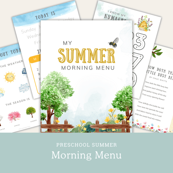 Summer Preschool Morning Menu