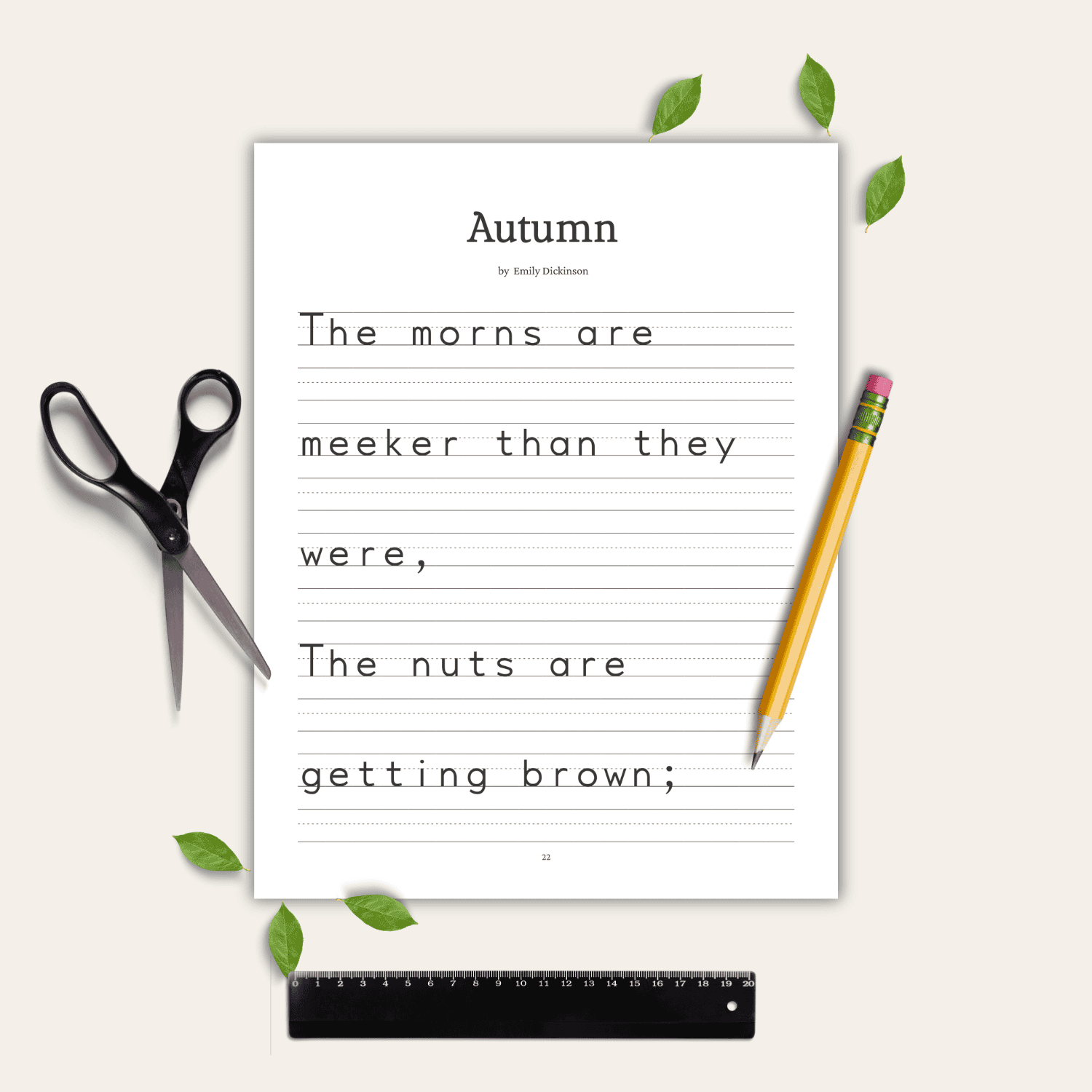 Autumn Copywork for Early Elementary - Image 3